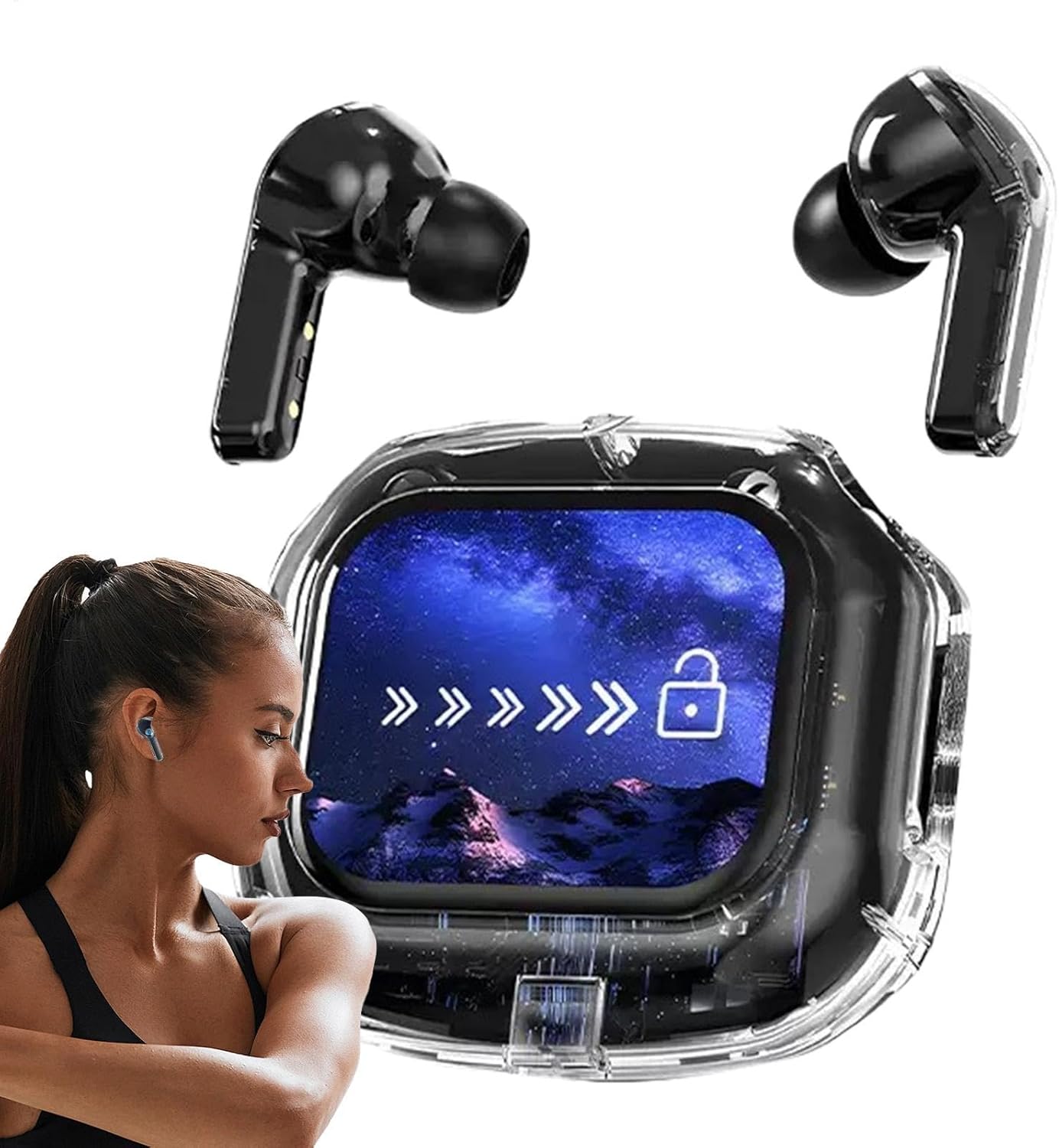 Airmax Transparent Touch Screen Earbuds (سماعات Airmax الشفافة بشاشة لمس)