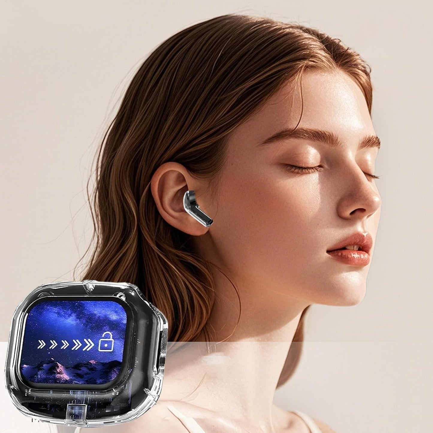 Airmax Transparent Touch Screen Earbuds (سماعات Airmax الشفافة بشاشة لمس)